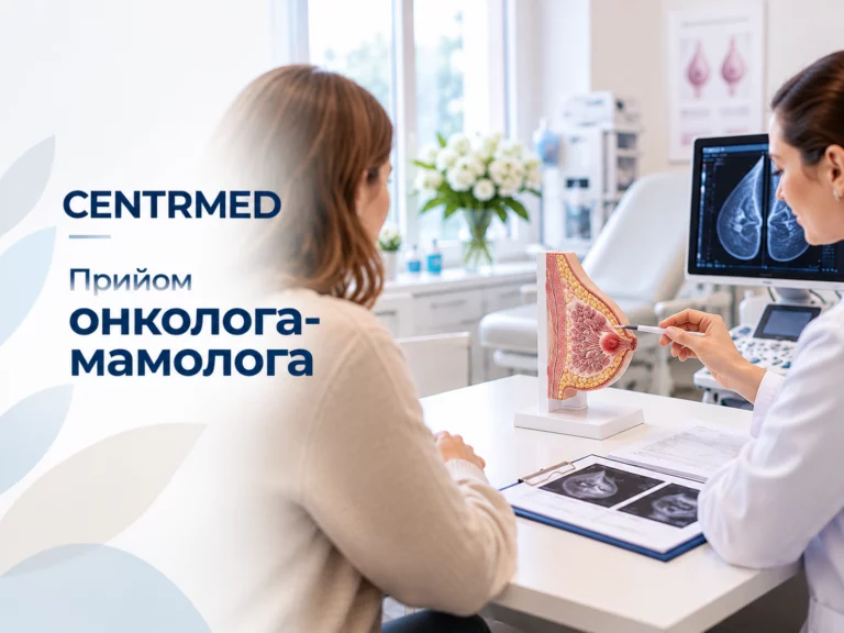 Консультація онколога-мамолога з пацієнткою у медичному центрі CENTRMED.