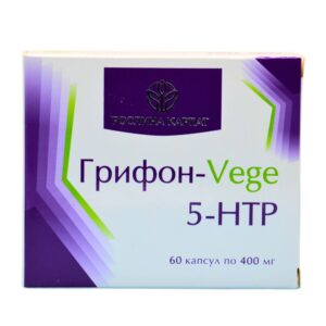 Упаковка дієтичної добавки Грифон-Vege 5-HTP від Рослина Карпат.