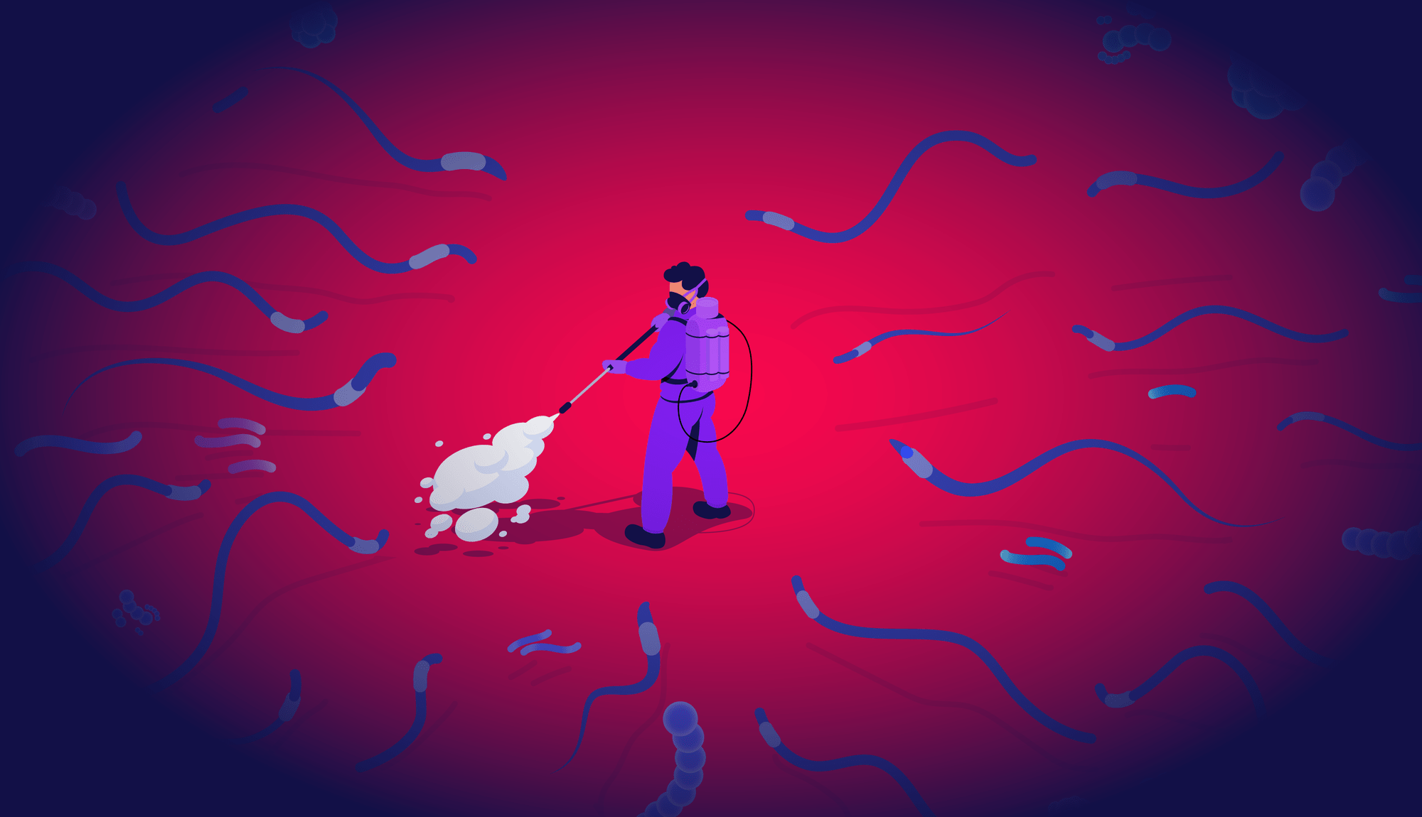 Схематичне зображення паразитів в організмі людини та процес очищення від гельмінтів