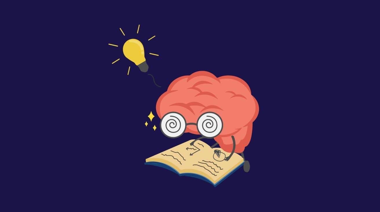 Ілюстрація мозкової активності — читання, мислення та покращення концентрації уваги