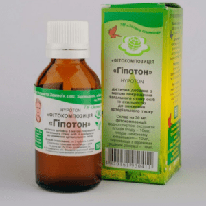 Фітокомпозиція «Гіпотон» у флаконі та упаковці — рослинна добавка для підтримки нормального артеріального тиску.