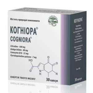 Препарат «Когніора (Cogniora)» в упаковці — добавка для підтримки роботи мозку та когнітивних функцій.