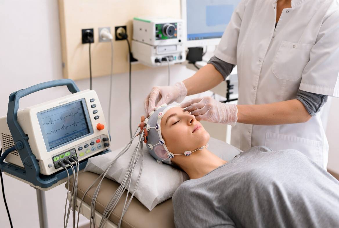 Пацієнт під час проведення ЕЕГ мозку